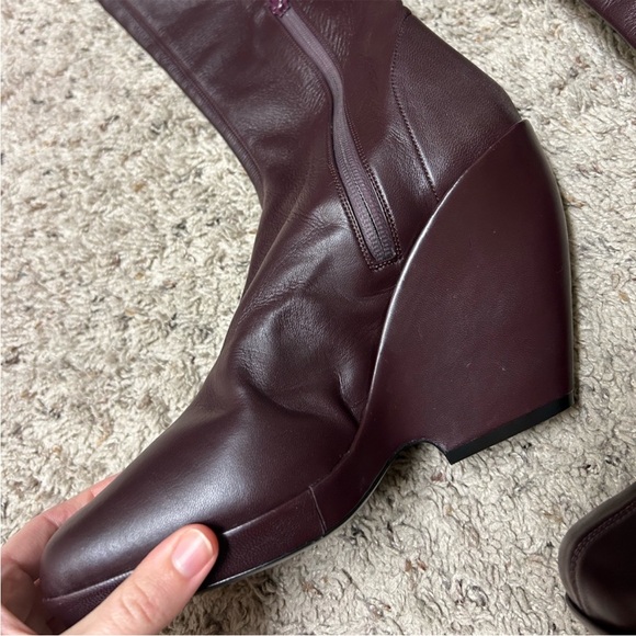 KHAITE Morgan over the knee burgundy boots - Picture 9 of 12